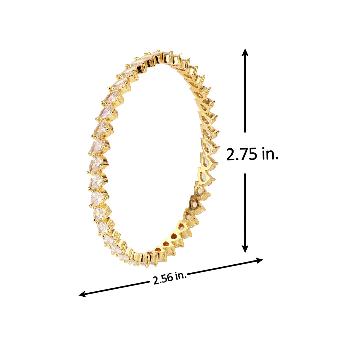 Sparkling Elegance White CZ Yellow Gold-Plated Bangles