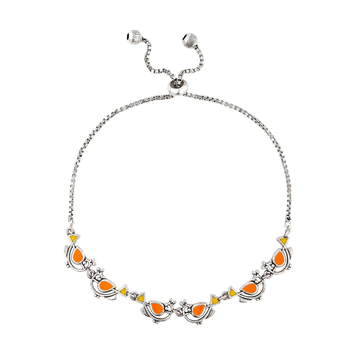 Madhubani Vihang Vibes Oxidised Enamel Bracelet
