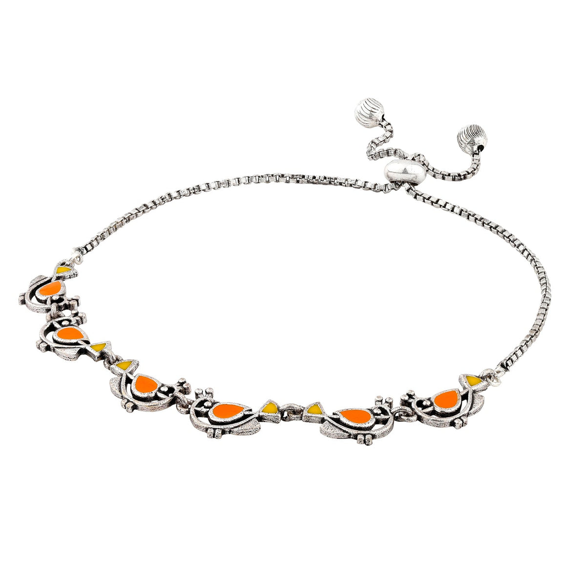Madhubani Vihang Vibes Oxidised Enamel Bracelet