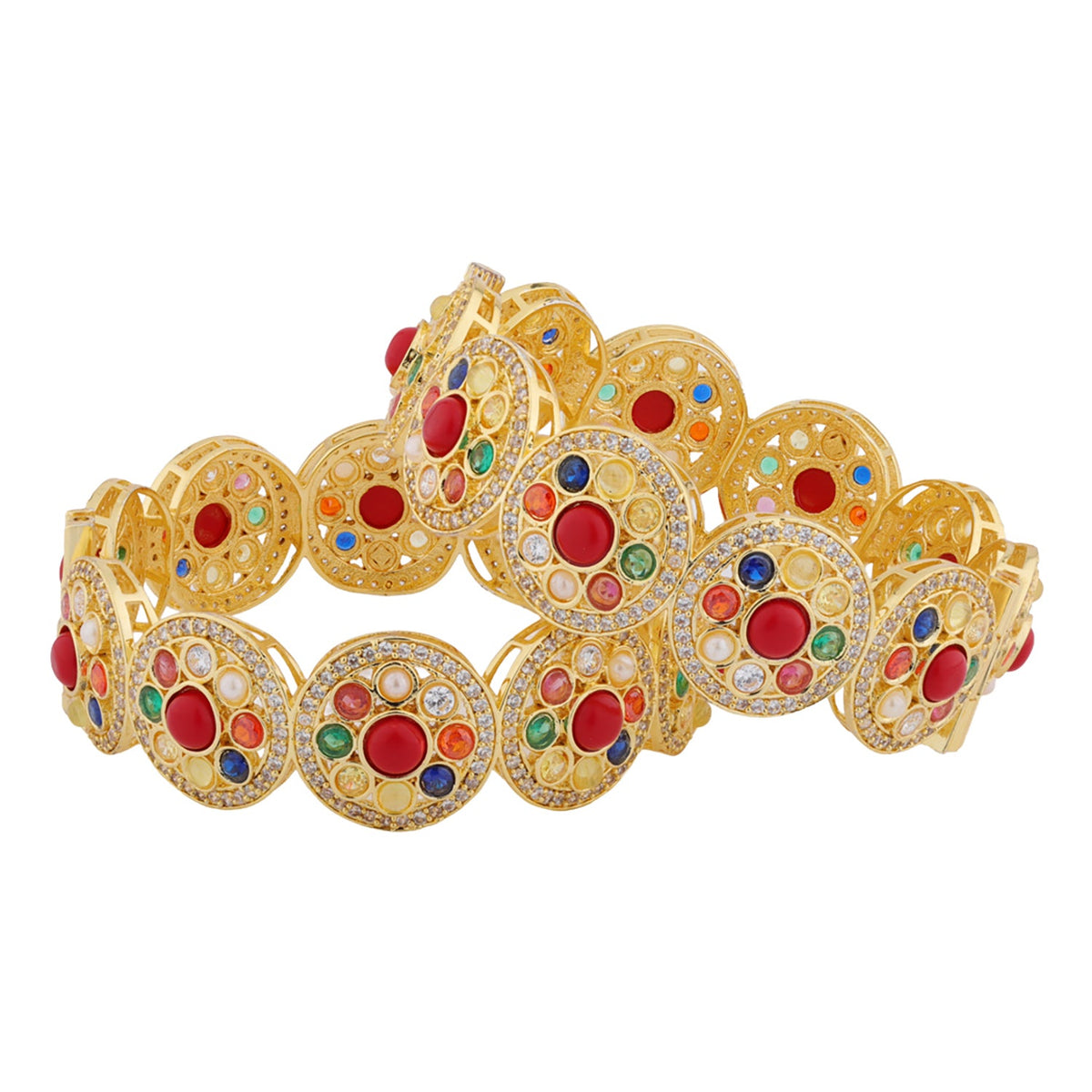 Navratan Divine Flora Hinge Bangles