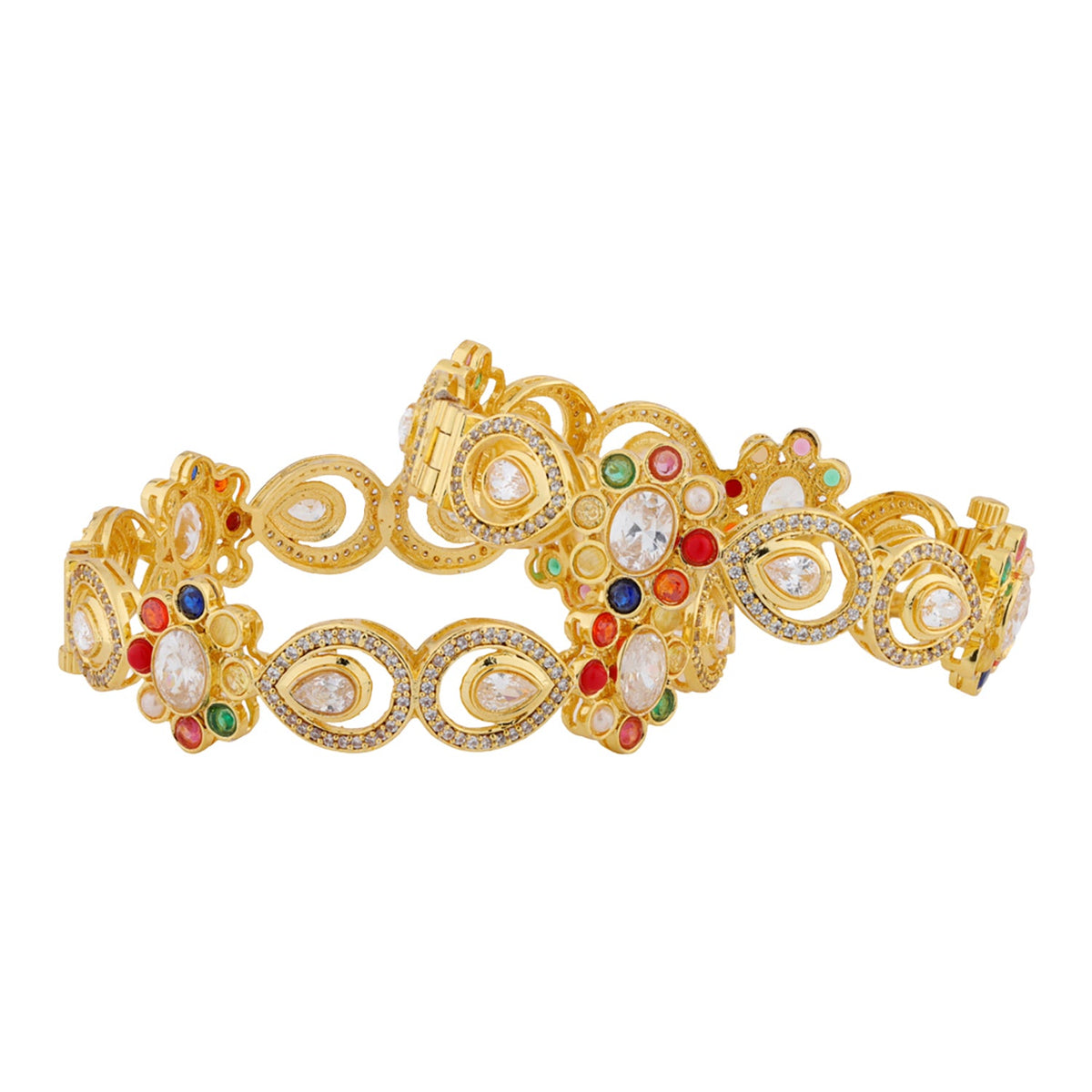Navratan Liquid Radiance Hinge Bangles