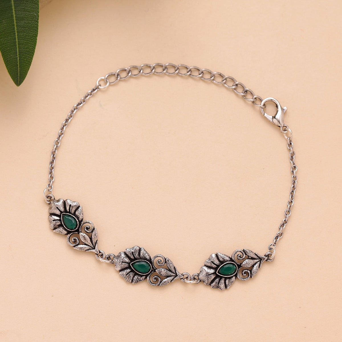 Phulwari Pushpita Belle Oxidised Link Bracelet