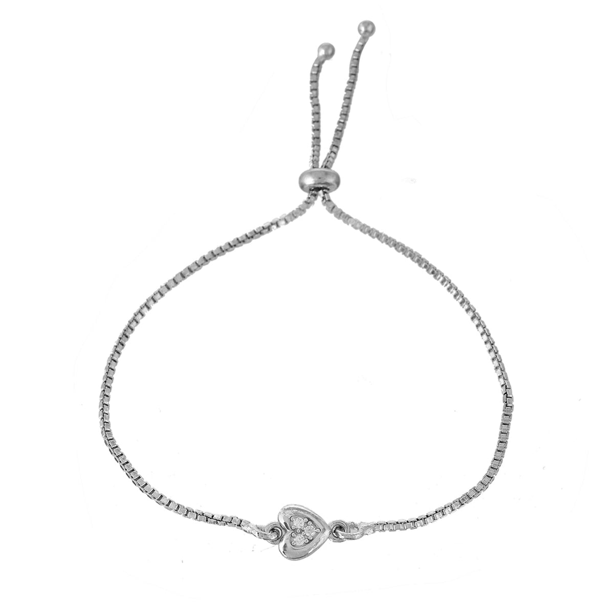 Endless Love Lock Sterling Silver Bracelet