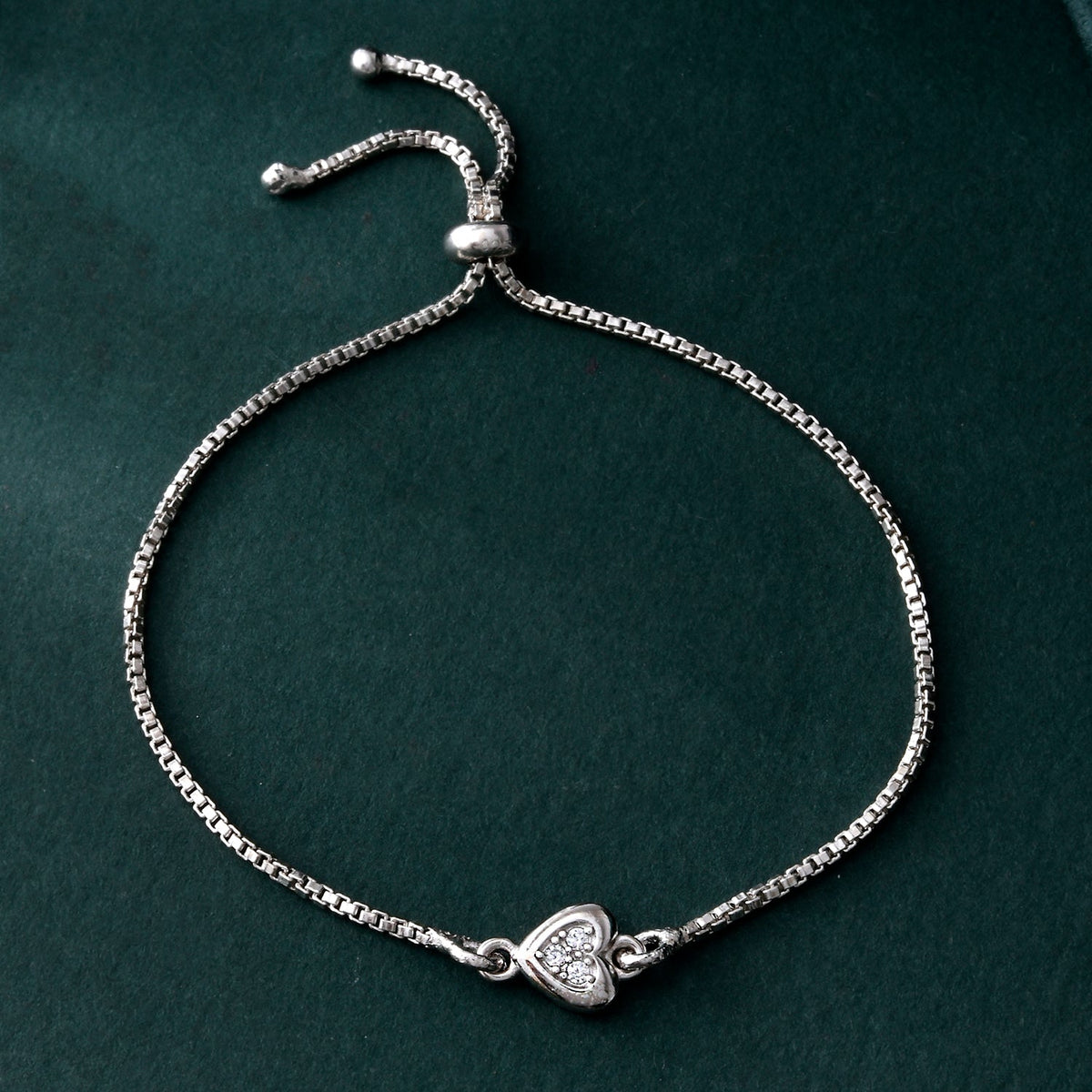 Endless Love Lock Sterling Silver Bracelet