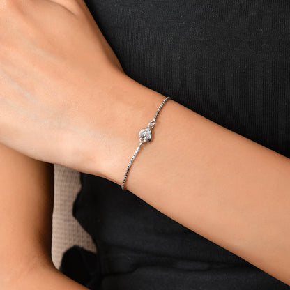 Endless Love Lock Sterling Silver Bracelet