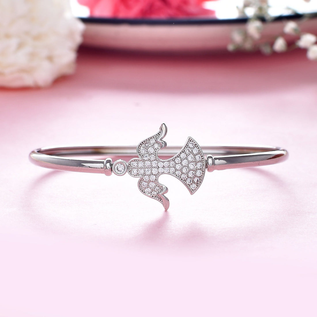 Sparkling Elegance Graceful Curved Cz Bracelet
