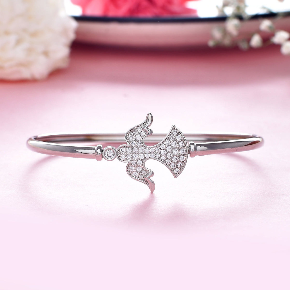 Sparkling Elegance Graceful Curved Cz Bracelet