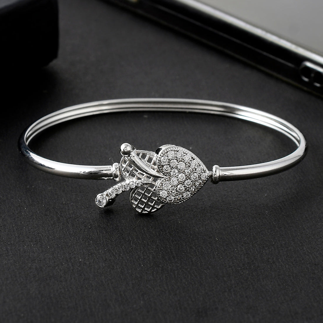 CZ Elegance Hearts White Zircons Bracelet
