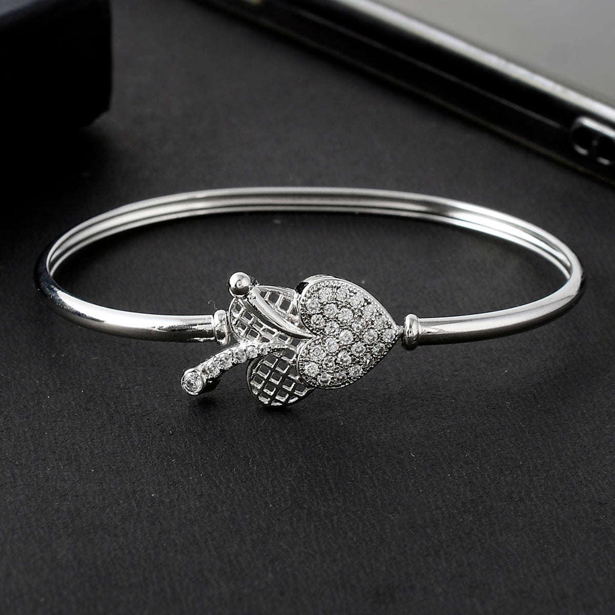 CZ Elegance Hearts White Zircons Bracelet