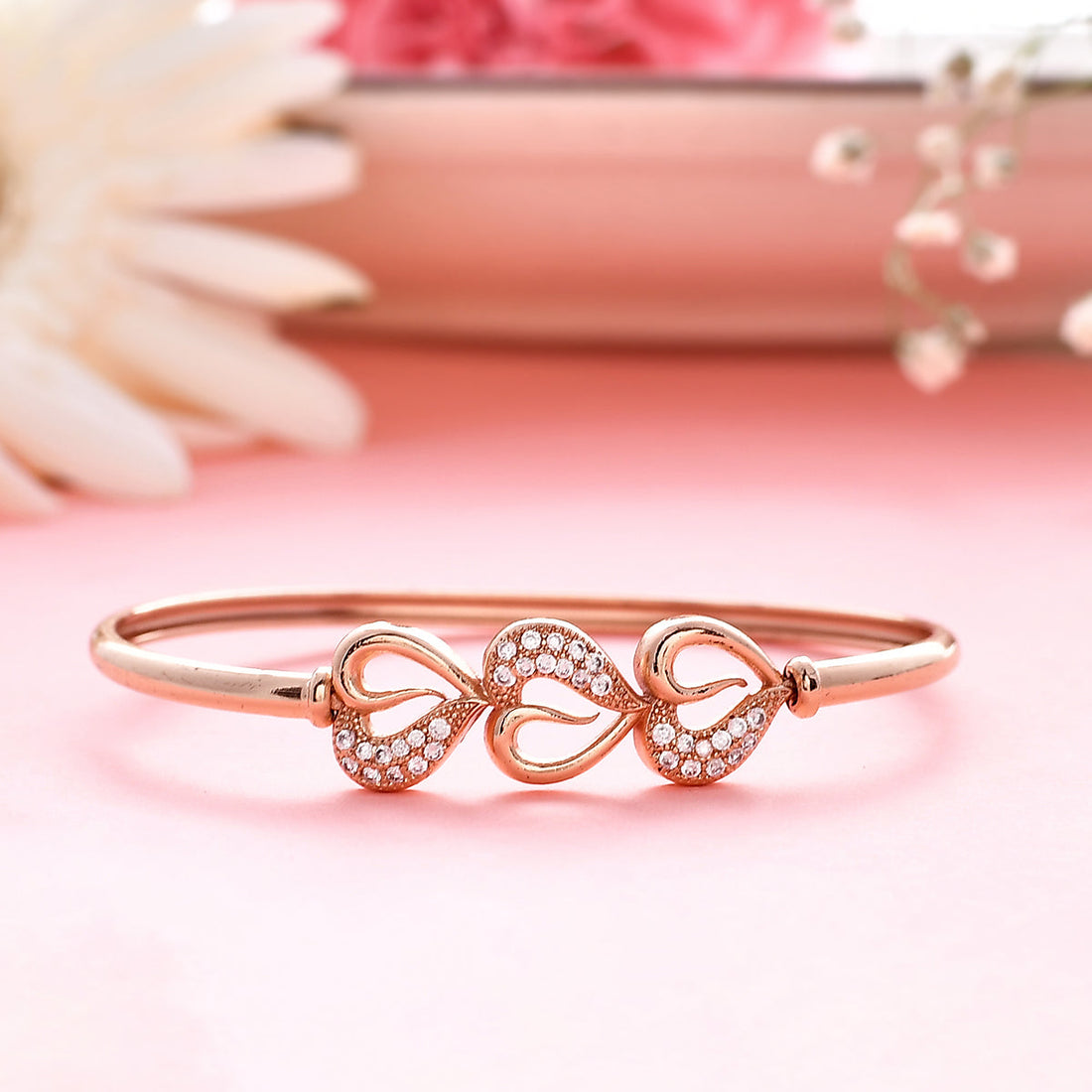 Sparkling Elegance Interlinked Hearts CZ Bracelet
