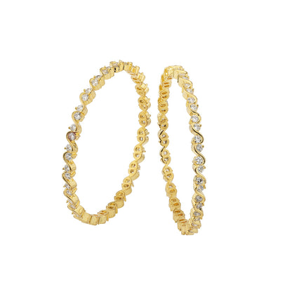 Gold Elegance Aurora Festive CZ Gold Bangles