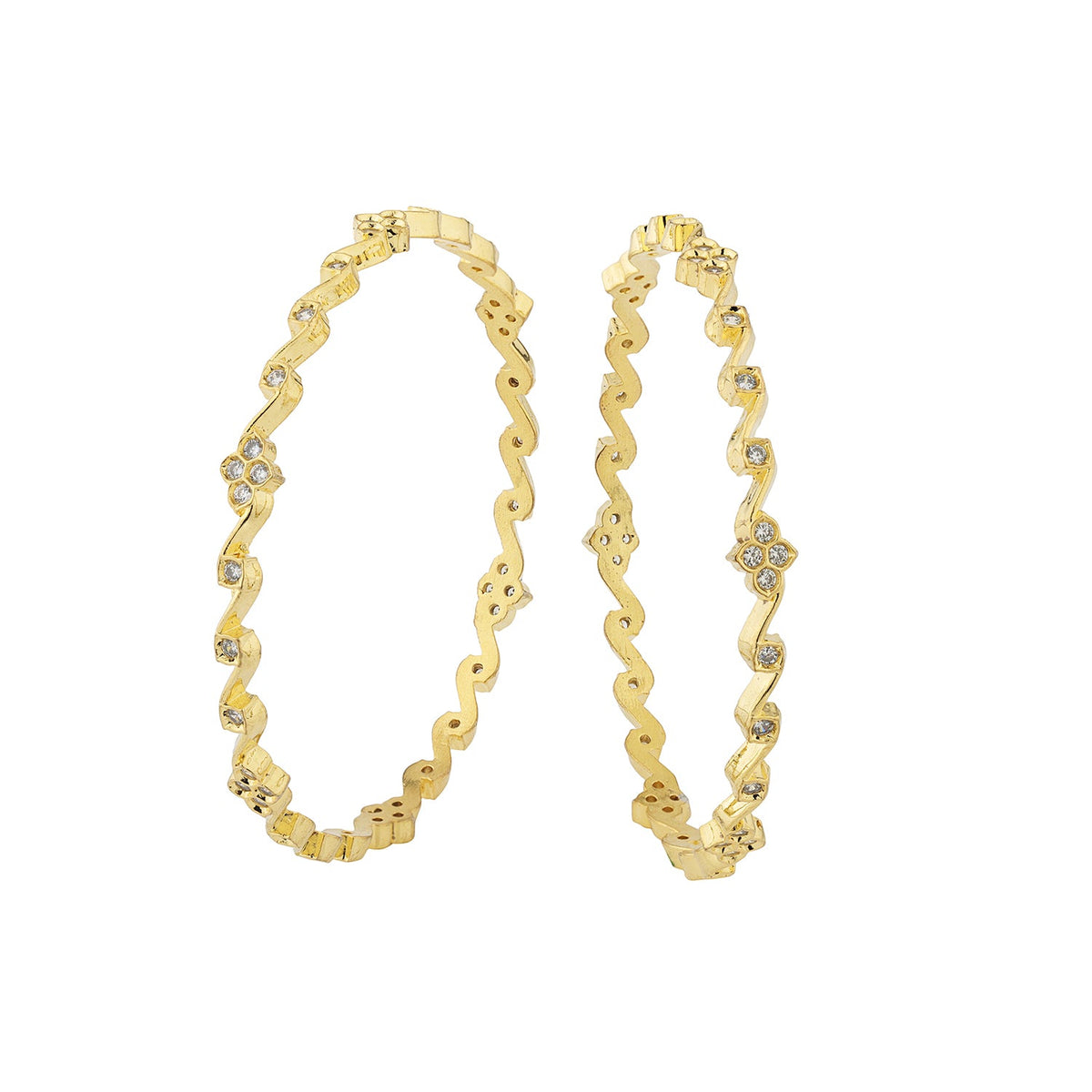Gold Elegance Golden Grace CZ Gold Bangles