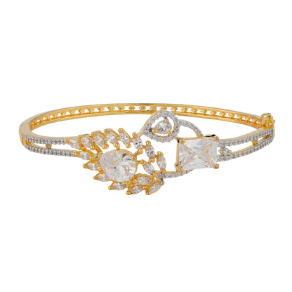 Gold Elegance Celeste Leaf Cz Bracelet