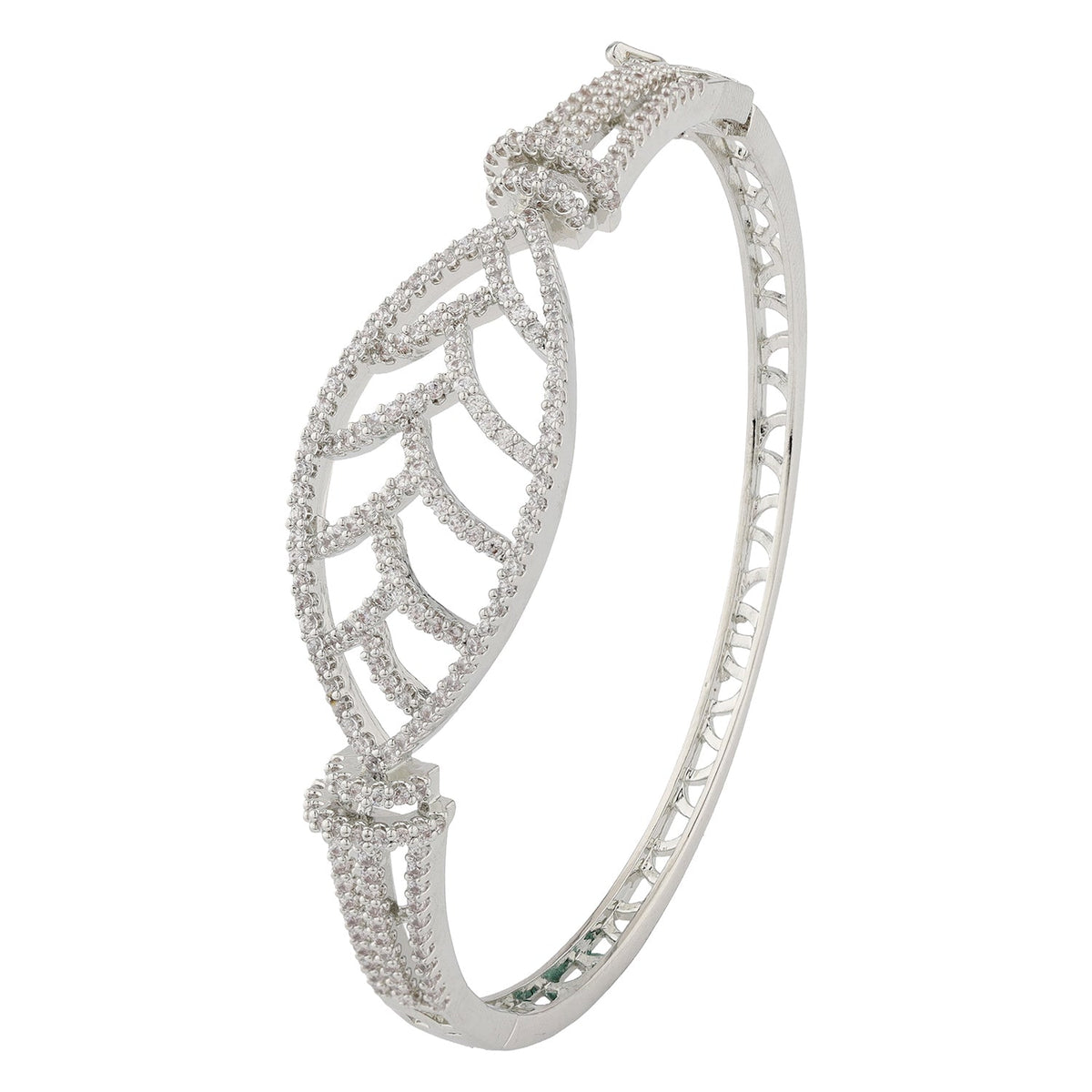 Sparkling Elegance Aural Leaf American Diamond Bracelet