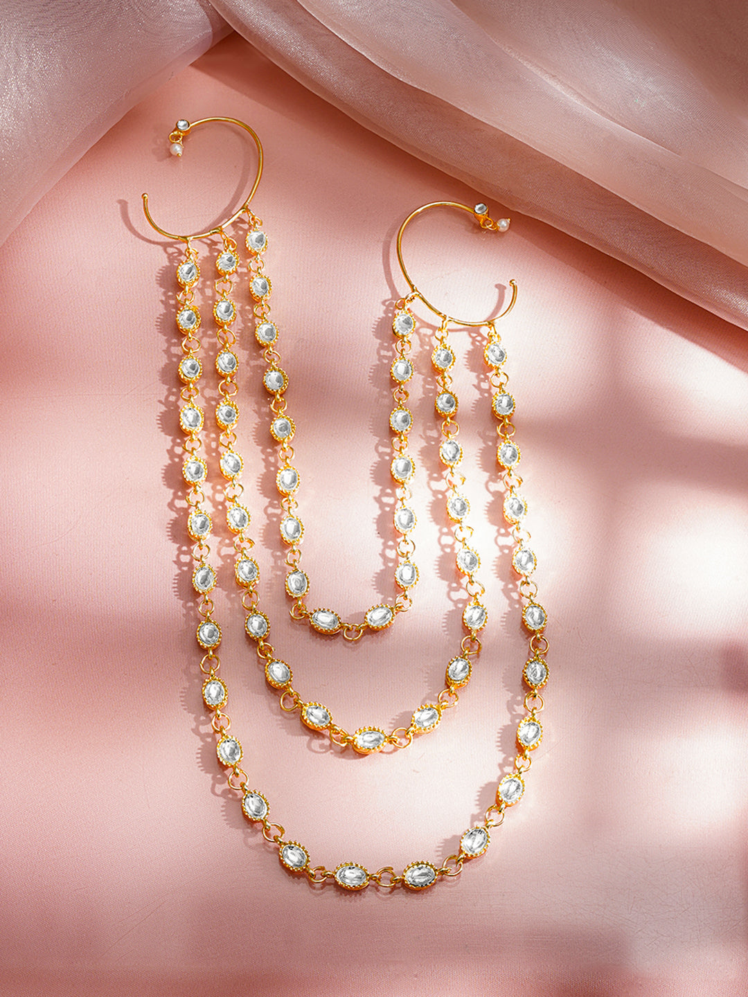 Royal Kundan Drape Hair Chain Accessory