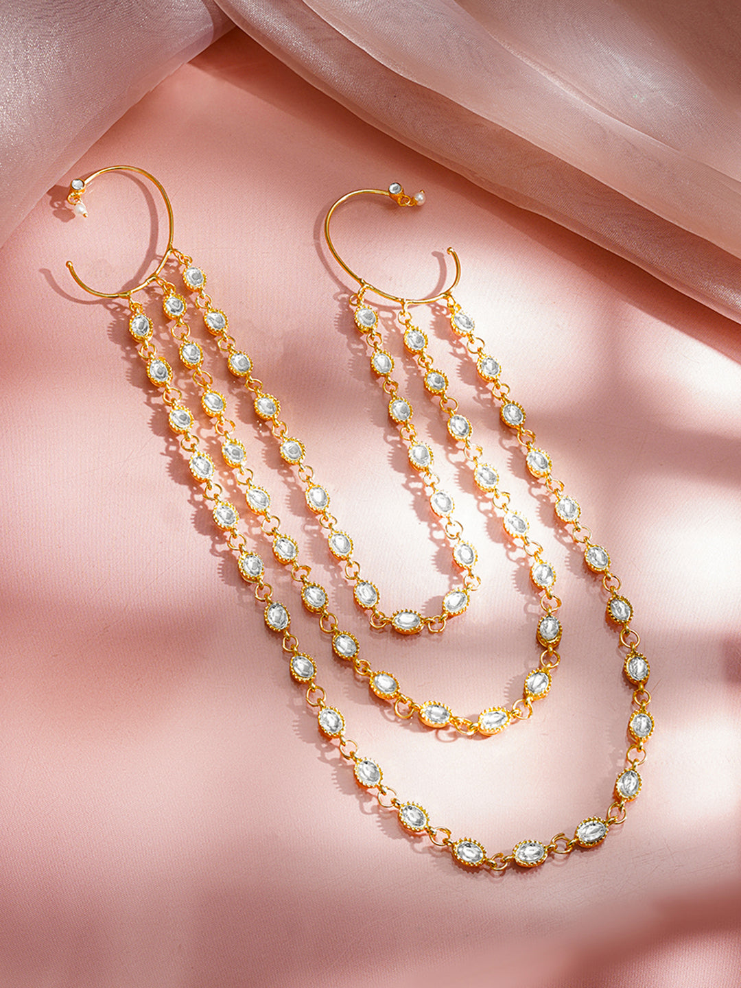 Royal Kundan Drape Hair Chain Accessory