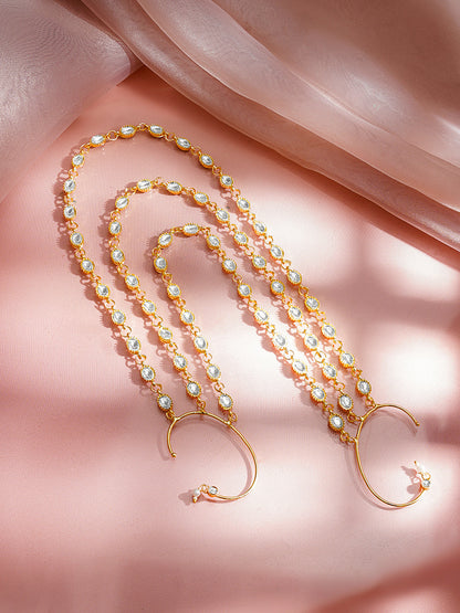 Royal Kundan Drape Hair Chain Accessory