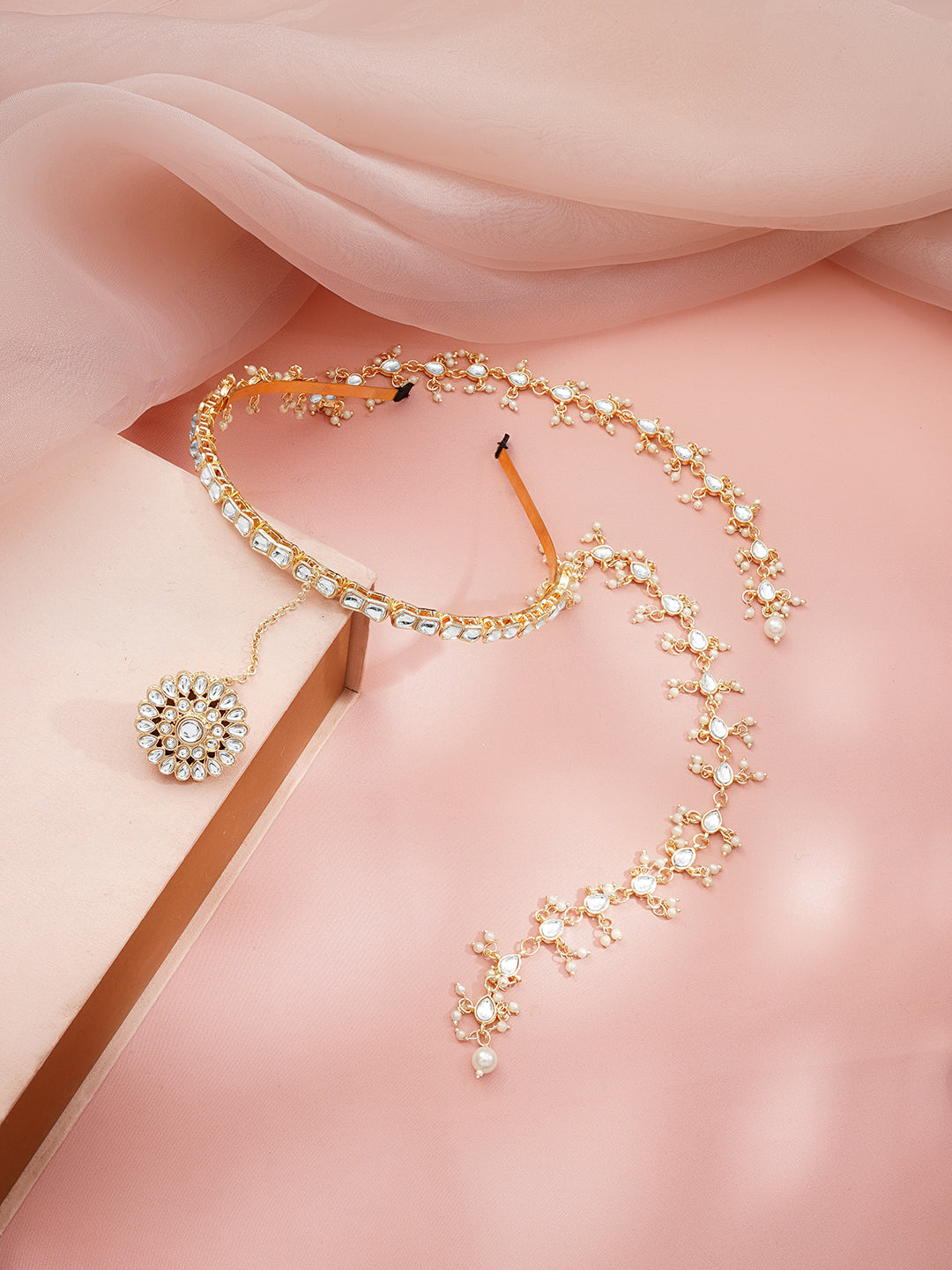 Royal Pearl Kundan Hairband Accessory