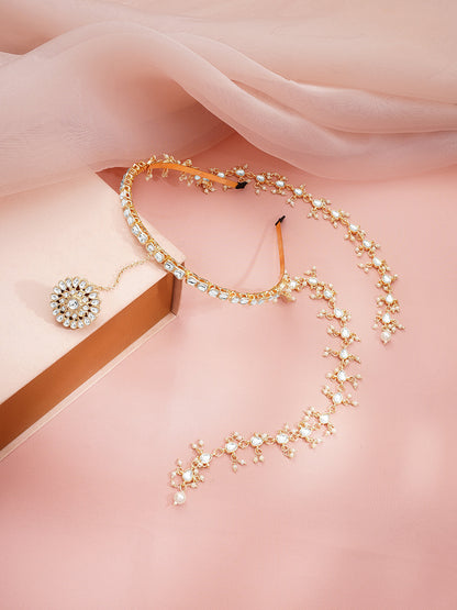 Royal Pearl Kundan Hairband Accessory