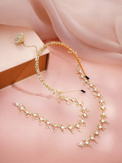 Royal Pearl Kundan Hairband Accessory