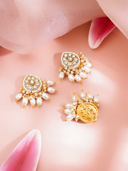 Pearl Glow Kundan Hair Accessories