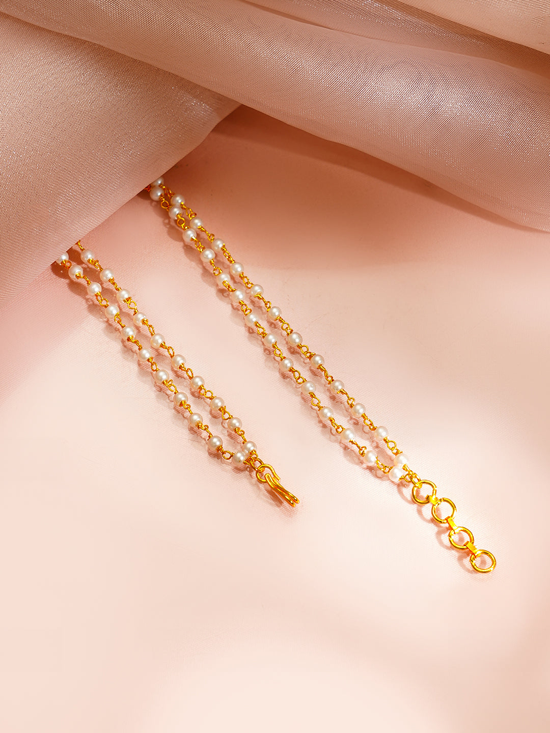 Gold Plated Blossom Kundan Pearl Drape Pendant Necklace