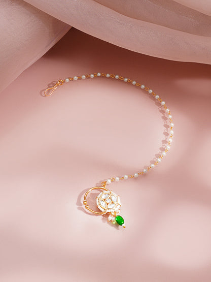 Gold Kundan Pearl Bridal Nath
