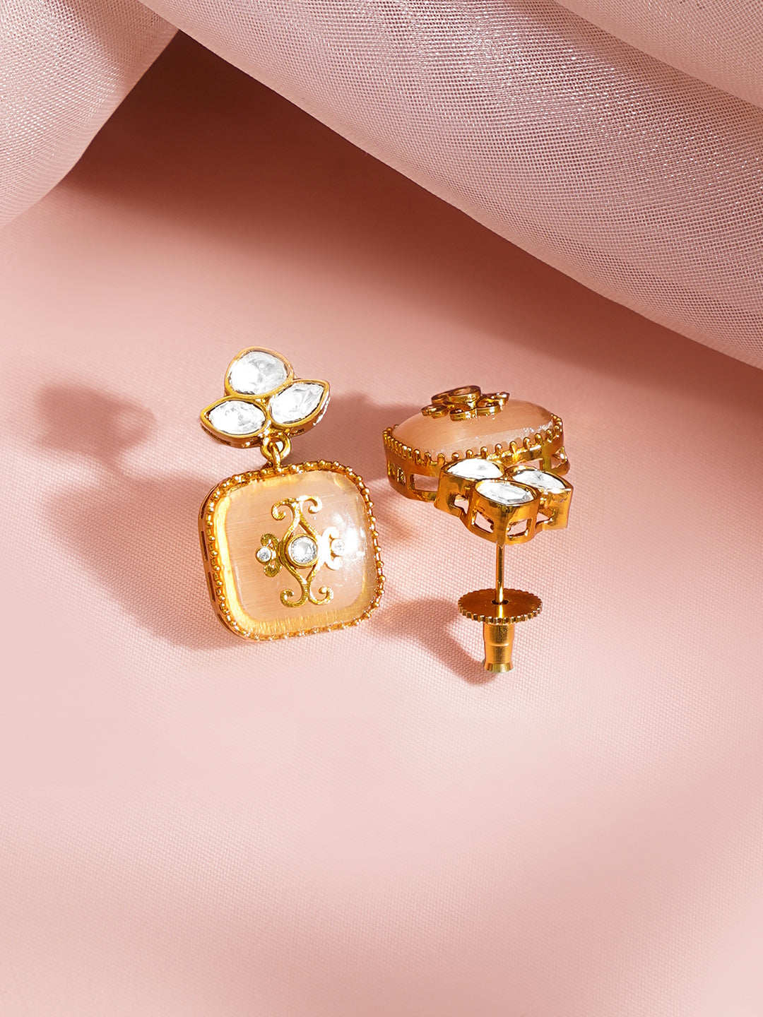 Peach Luxe Charm Drop Necklace Set
