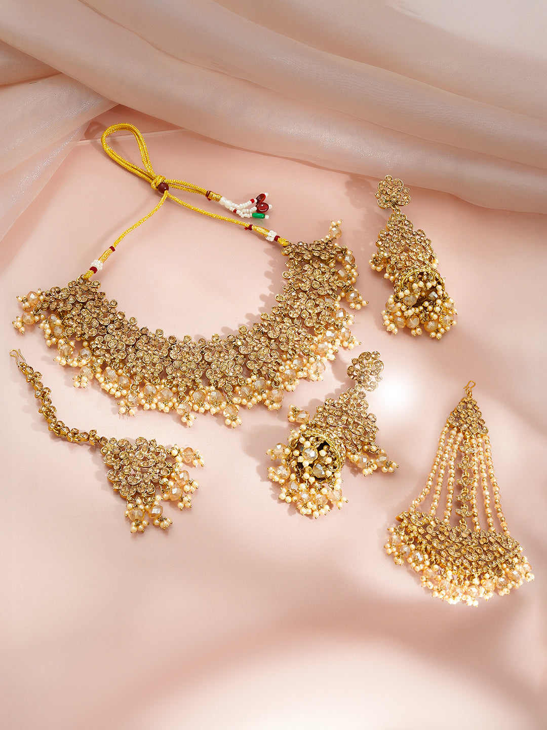 Golden Heirloom Pearl Drape Jewellery Set