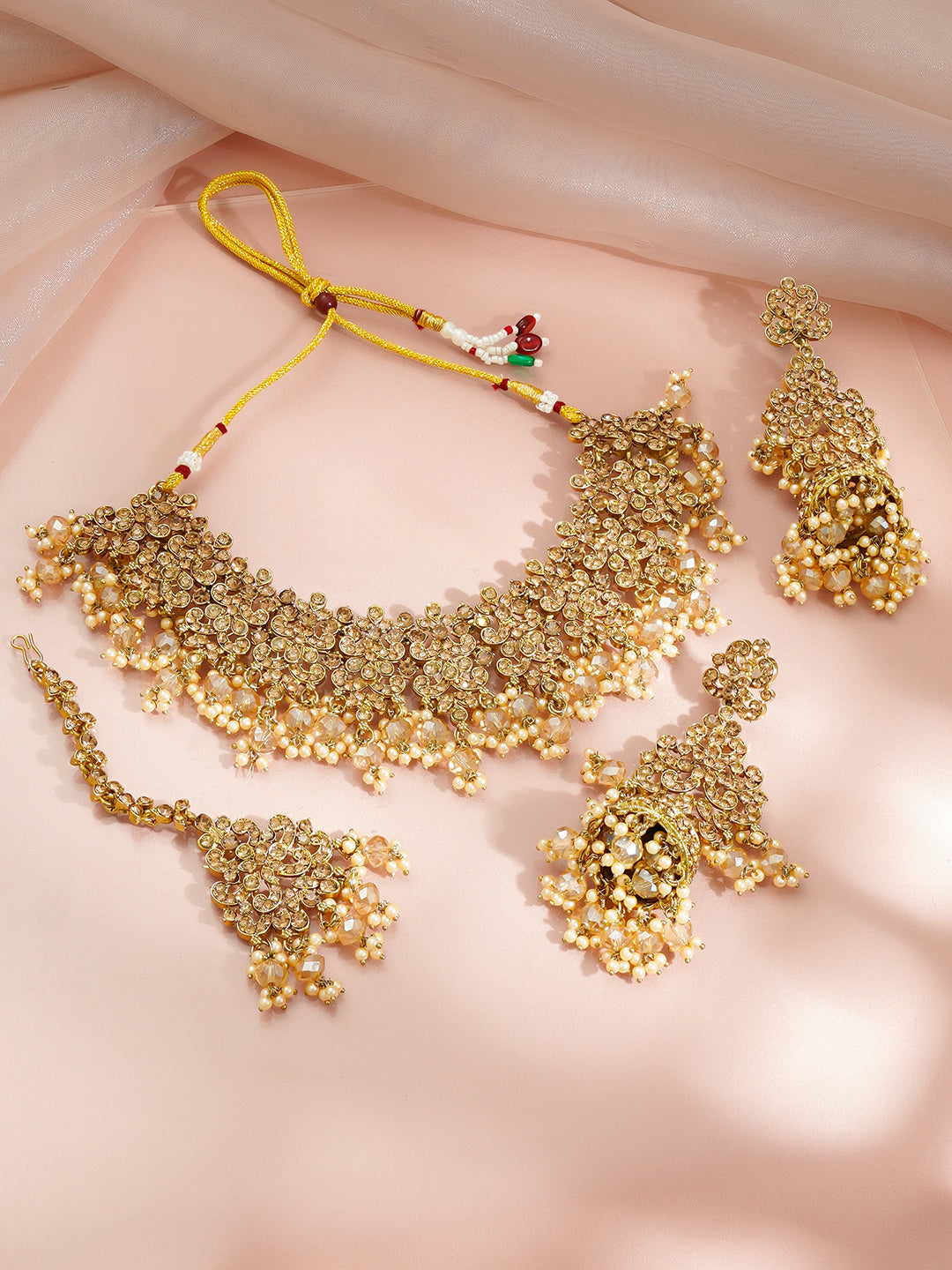 Golden Heirloom Pearl Drape Jewellery Set