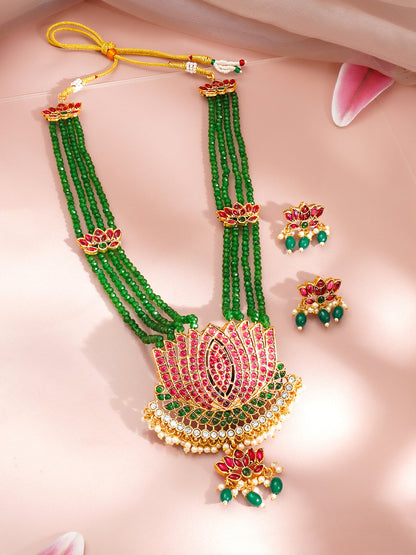 Lotus Bloom Heritage Long Necklace Set