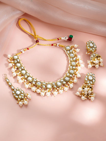 Pearl Drape Kundan Necklace Set