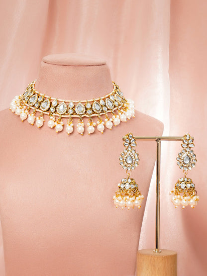 Kundan Pearl Cascade Bridal Set