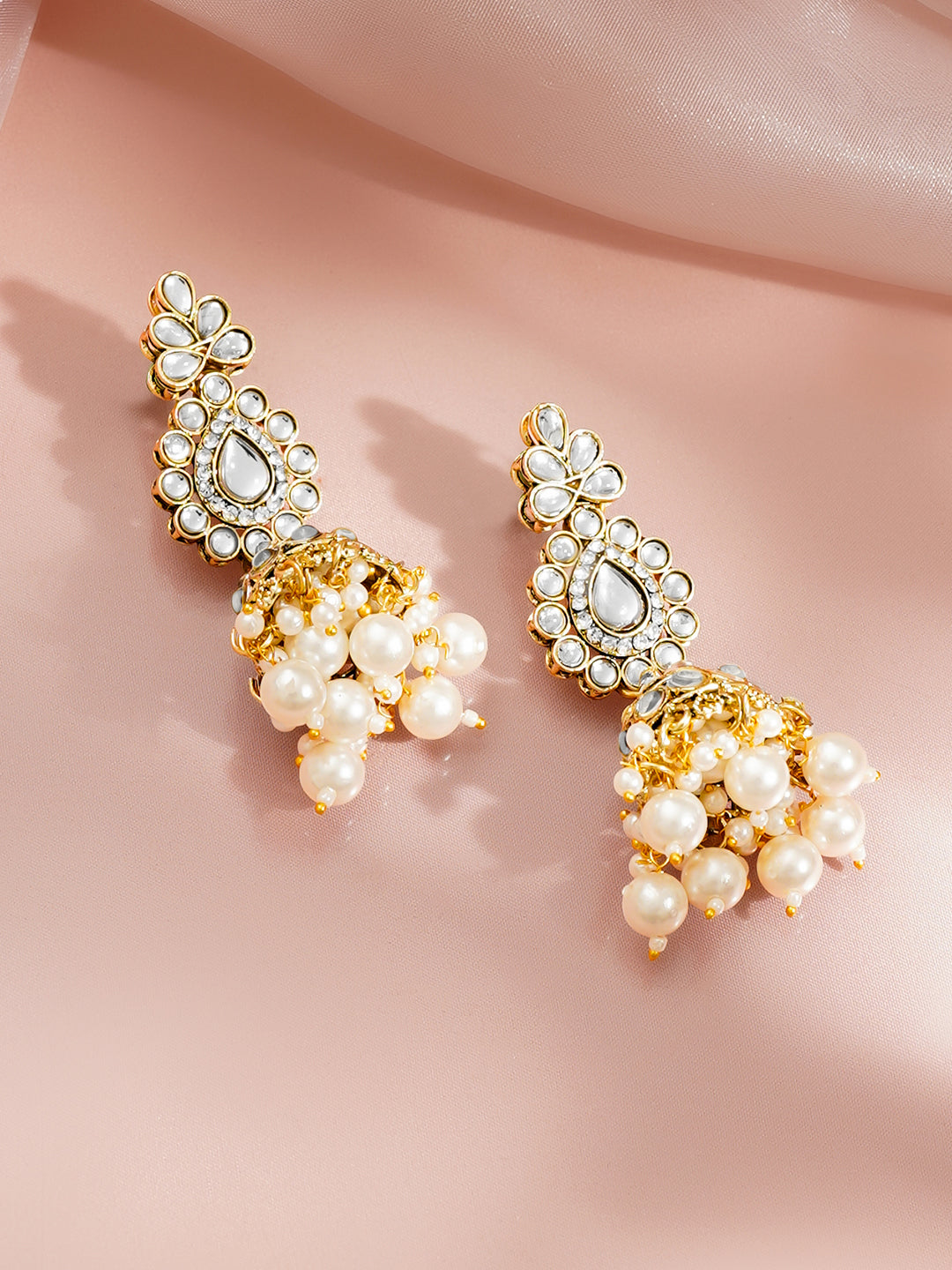 Kundan Pearl Cascade Bridal Set