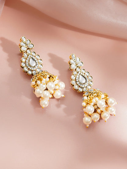 Kundan Pearl Cascade Bridal Set