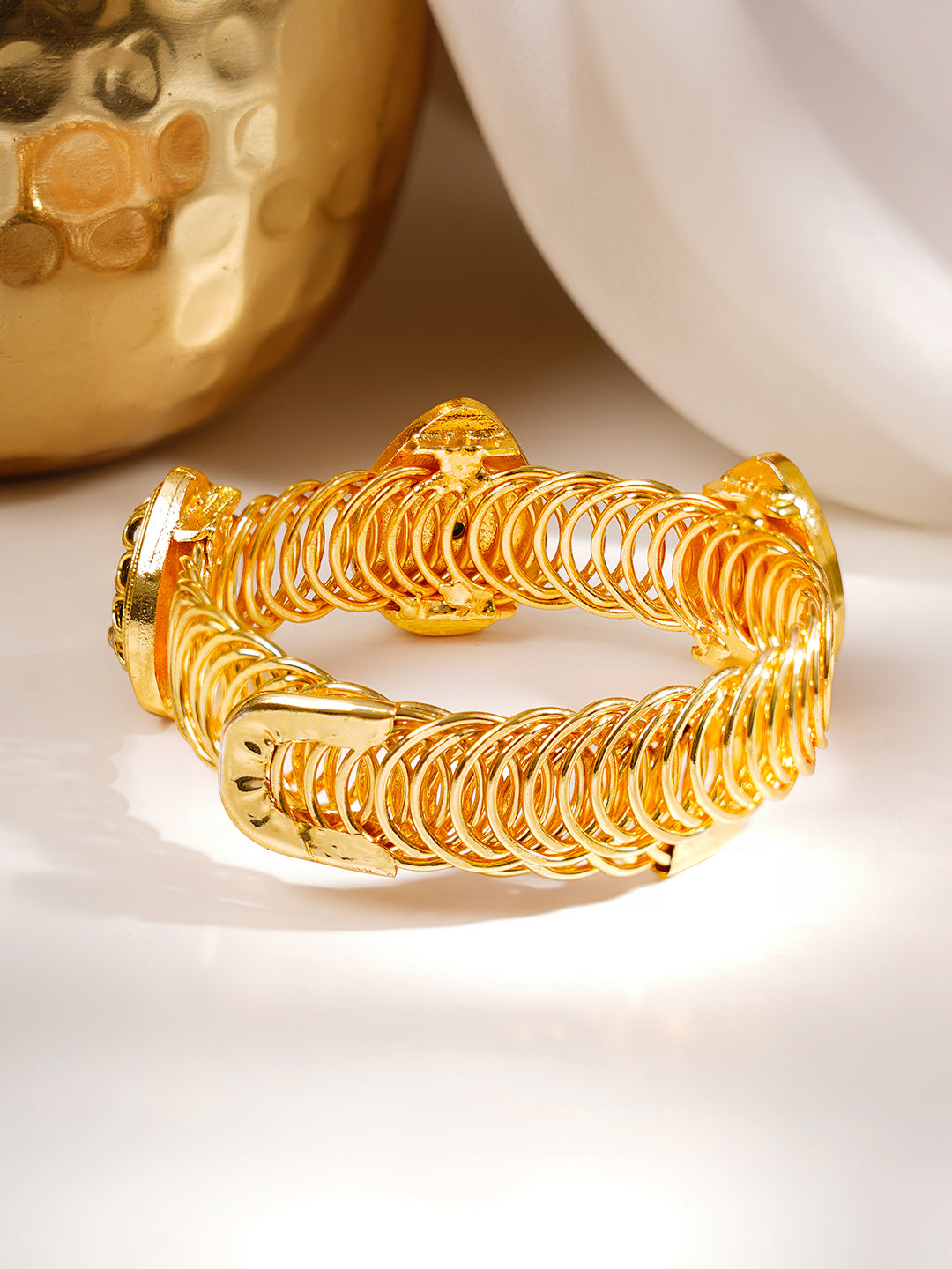 Gold Plated Emerald Studded Bracelet