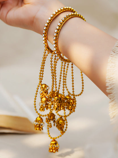 Golden Ghungroo Celebration Bangle Set