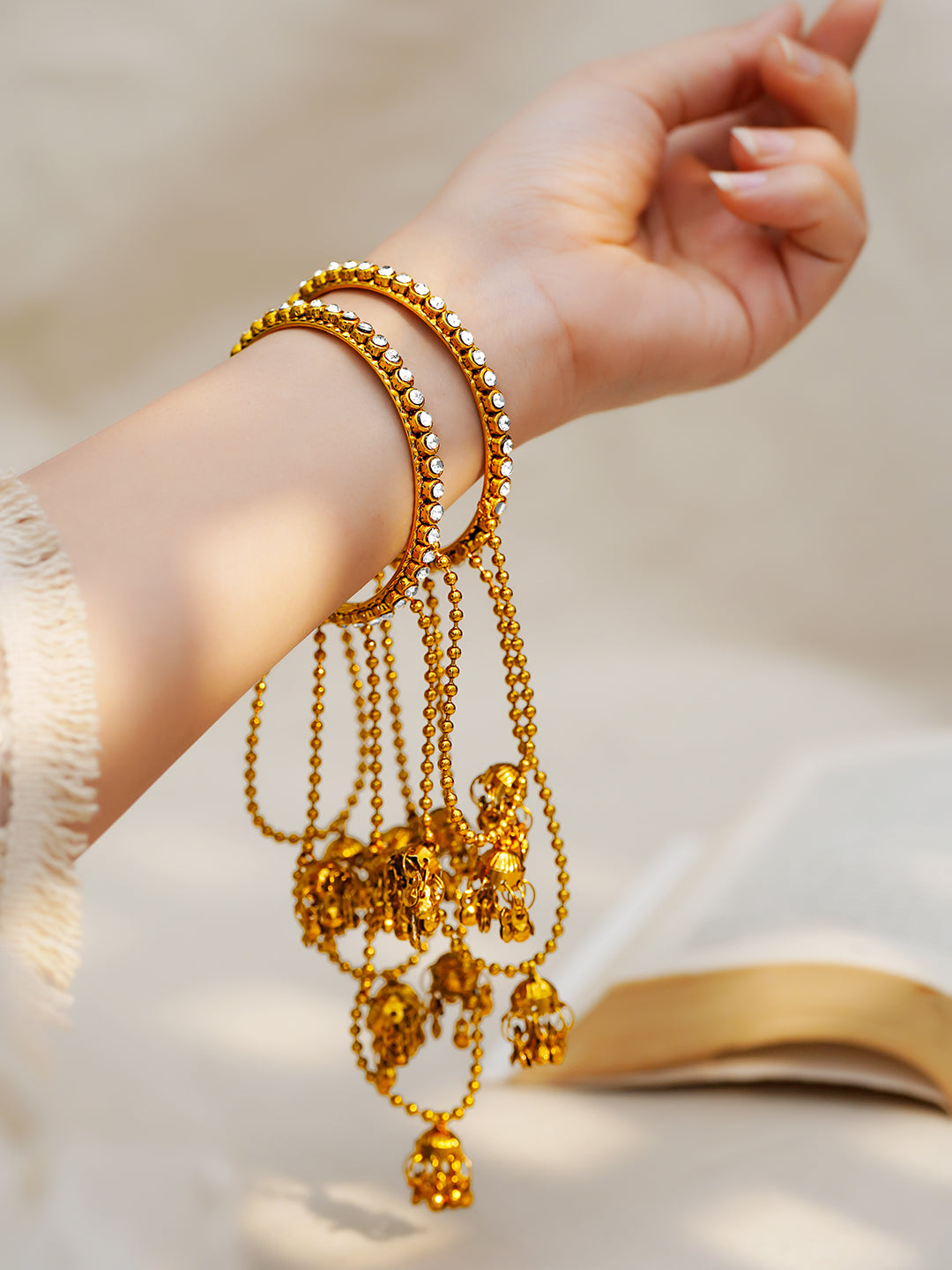 Golden Ghungroo Celebration Bangle Set