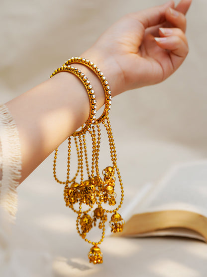 Golden Ghungroo Celebration Bangle Set