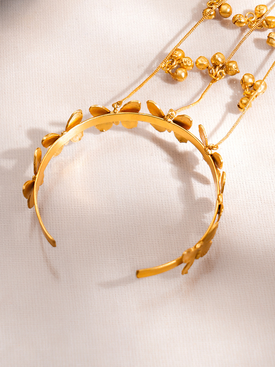 Golden Butterfly Haathphool Bracelet Set