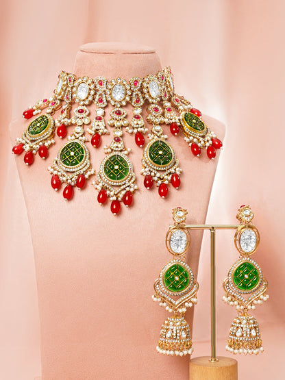 Royal Emerald Drop Bridal Statement Set