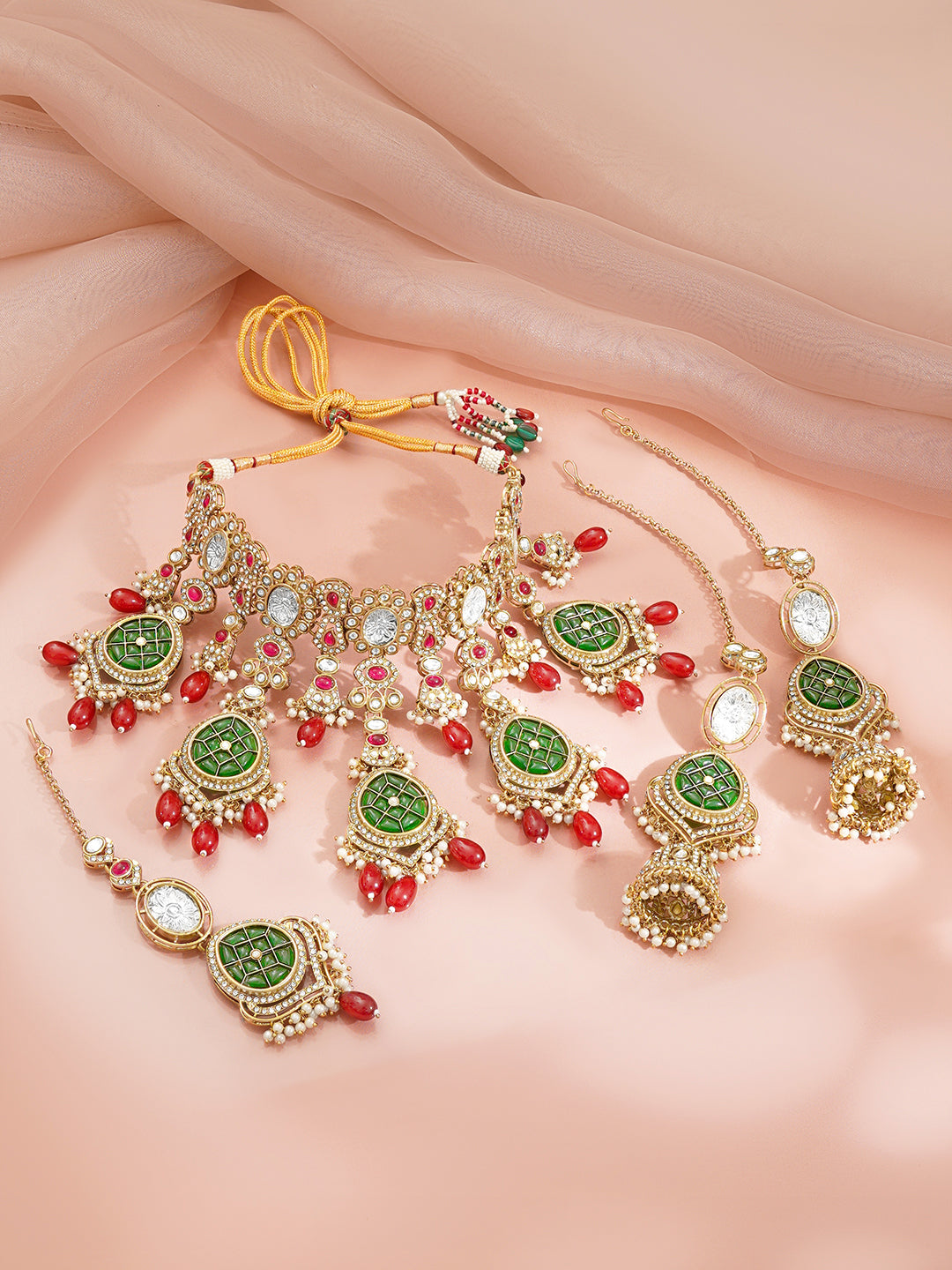 Royal Emerald Drop Bridal Statement Set