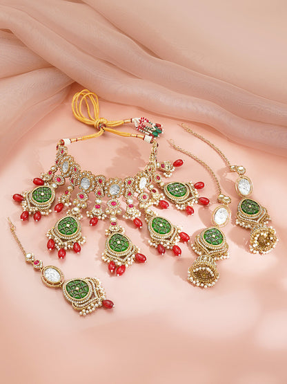 Royal Emerald Drop Bridal Statement Set
