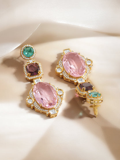 Multicolour Crystal Luxe Statement Earrings