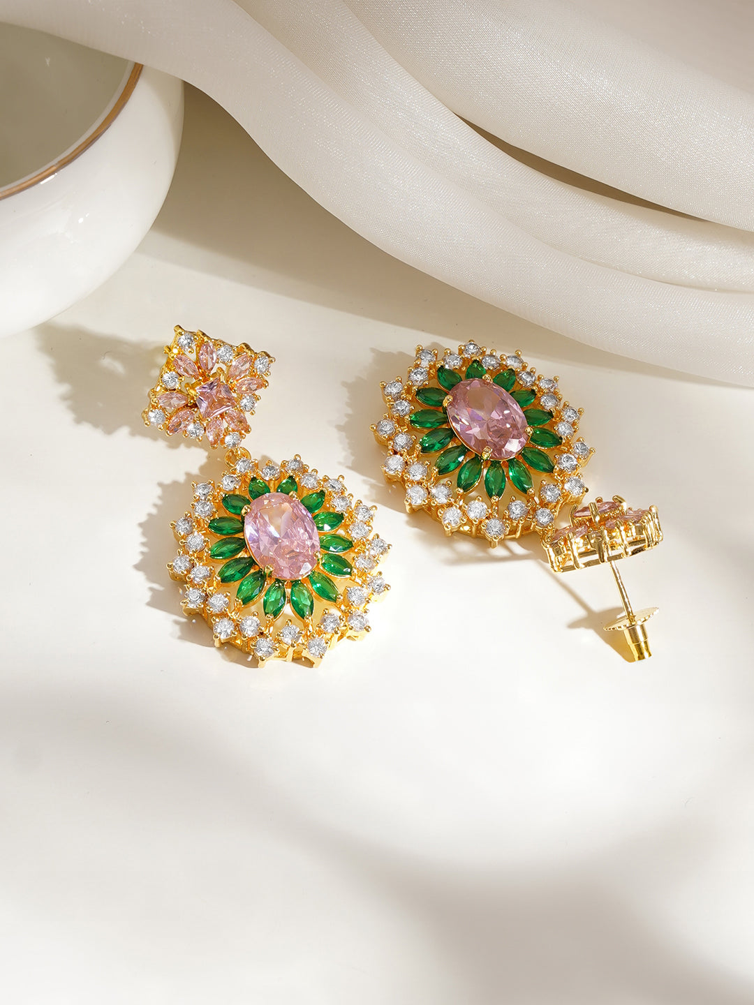 Blooming Radiance Crystal Statement Earrings