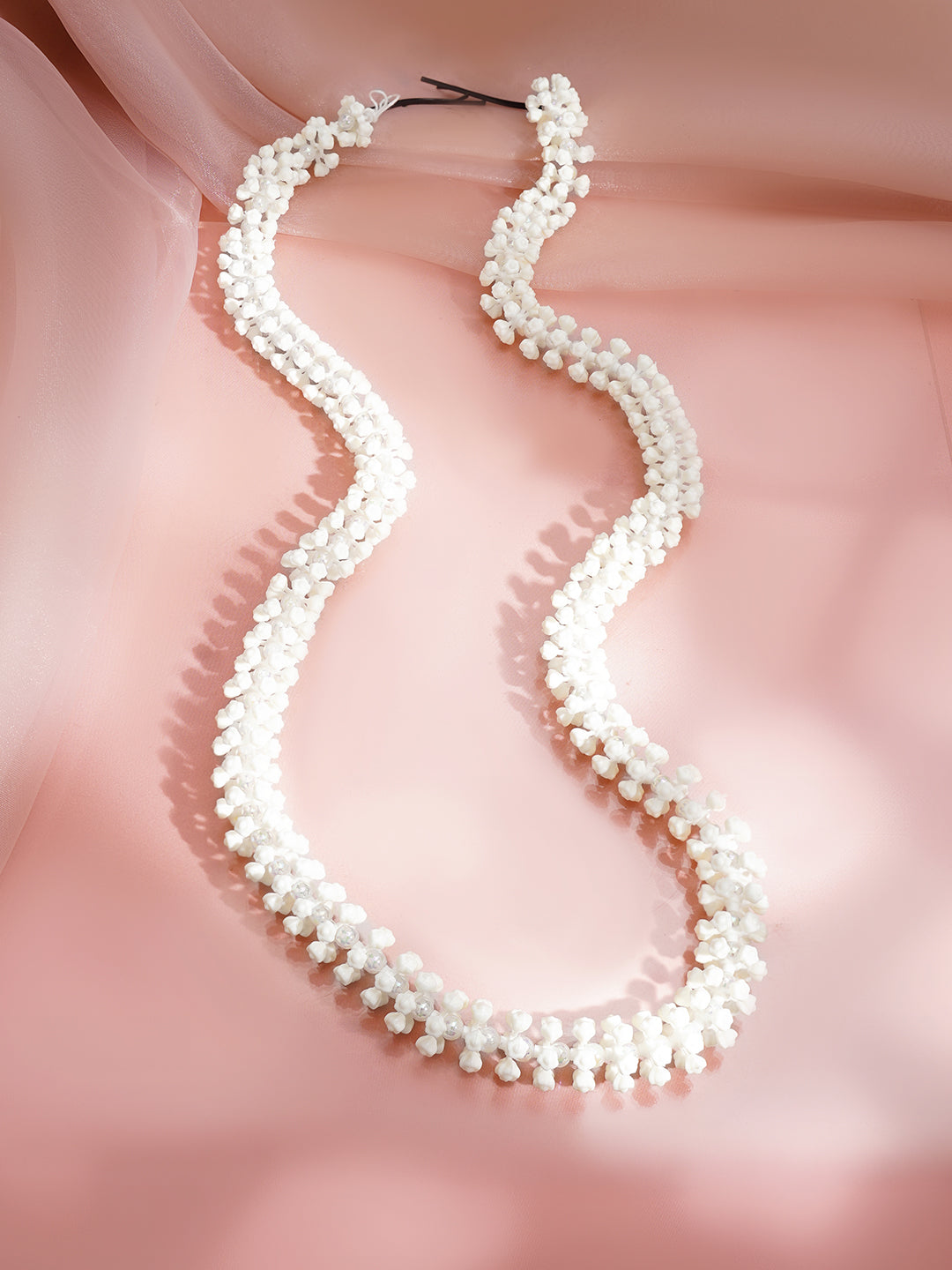 White Bead Cluster Hair Bun Accessory