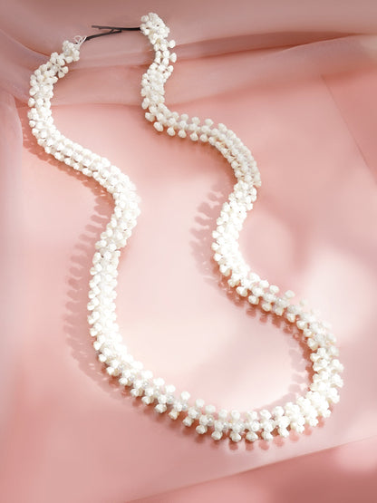 White Bead Cluster Hair Bun Accessory