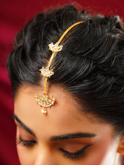 Gold-Plated Kundan Bridal Maang Tikka