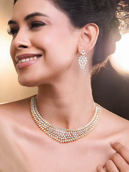 Celestial Sparkle CZ Cascade Necklace Set