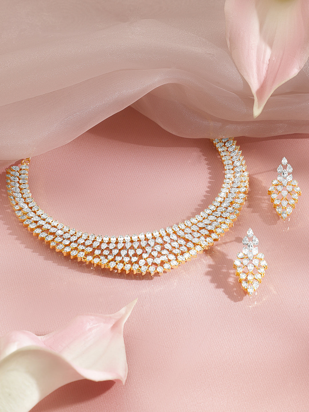 Celestial Sparkle CZ Cascade Necklace Set